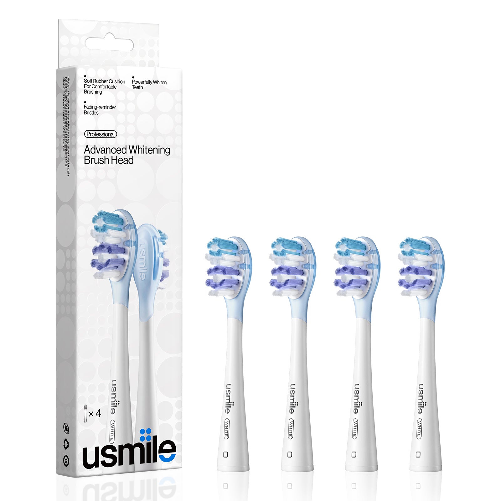 usmile Whitening Brush Head - 4 Packs - Suitable for Y10 Pro & Y1S